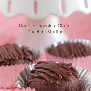 Double Chocolate Chunk Zucchini Muffins