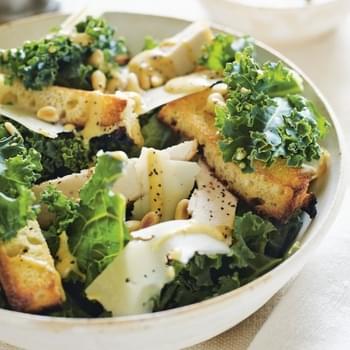 Go Greens! Kale Chicken Caesar Salad
