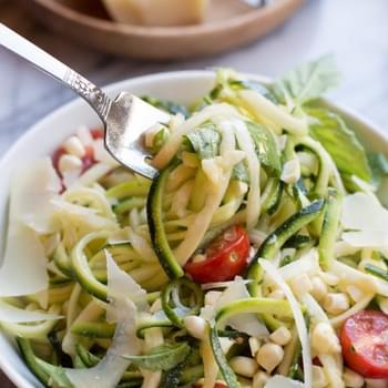Zucchini Noodles with Tomatoes and Corn