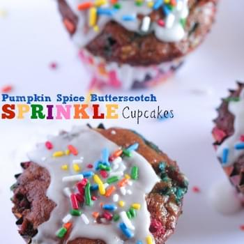 Pumpkin Spice Butterscotch Sprinkle Cupcakes