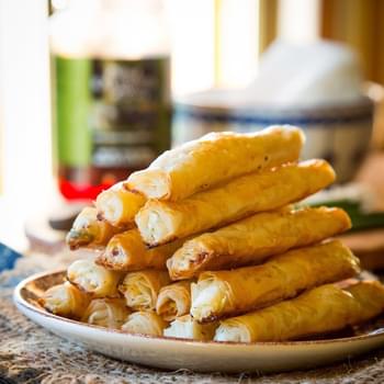 Feta and Olive Phyllo Cigars