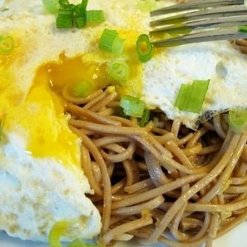 Sesame-Garlic Soba Noodles with Fried Egg