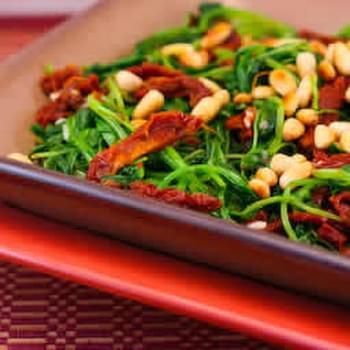 Sauteed Broccoli Rabe with Sun-Dried Tomatoes and Pine Nuts