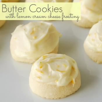 Butter Cookies with Lemon Cream Cheese Frosting