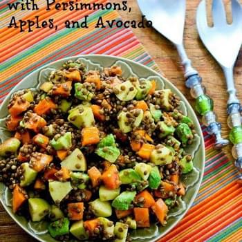 Fruity Lentil Salad with Persimmon, Apple, and Avocado