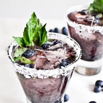 Roasted Blueberry Basil Margaritas