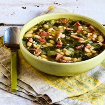Slow Cooker Bean Soup with Ham, Spinach, and Thyme