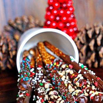 Do It Yourself Holiday Chocolate Dipped Pretzels
