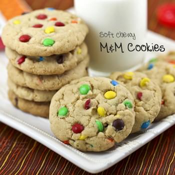 Soft Chewy M&M Cookies