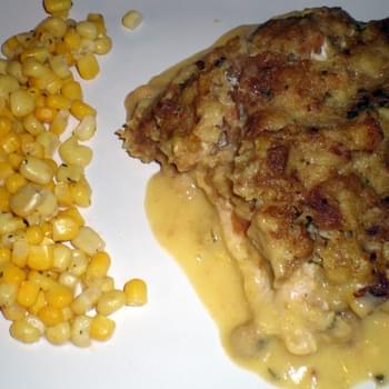 Stuffing Crusted Baked Chicken Breast