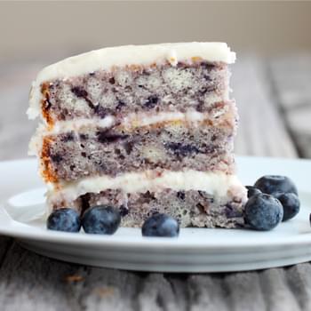 Moist Blueberry Cake with Light Lemon Icing