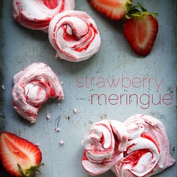 Strawberry Meringue Cookies