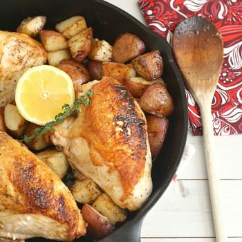 Pan-Roasted Chicken and Potatoes with Balsamic Dressing