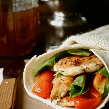 Chicken, Spinach, and Tomato Wrap