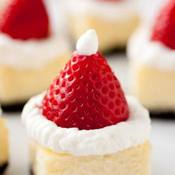 Santa Hat Cheesecake Bites