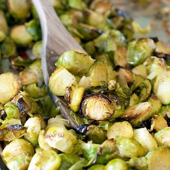 Oven Roasted Garlic Brussels Sprouts