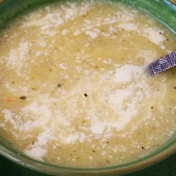 Zucchini and Yellow Squash Soup with Rosemary and Parmesan