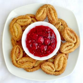 Cinnamon Palmiers with Raspberry Compote