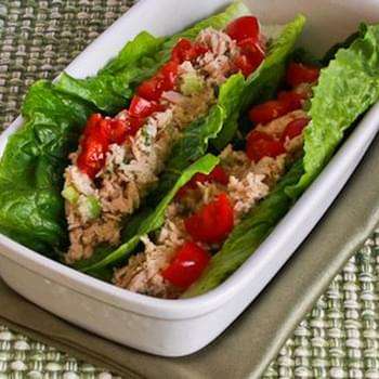 Tuna Salad Lettuce Wraps with Capers and Tomatoes