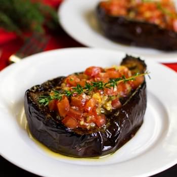 Baked Eggplant With Tomato Thyme Salsa