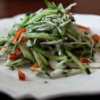 Cabbage Salad With Cucumber And Sweet Pepper