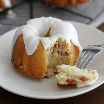 Mini Lemon-Rhubarb Bundt Cakes