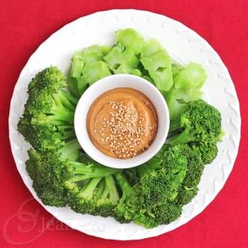 Steamed Broccoli with Miso Peanut Butter Sauce (Power Foods)