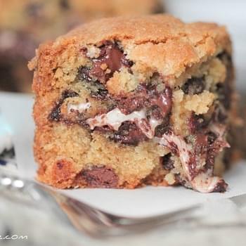 Peppermint Patty Surprise Chocolate Chunk Cookie Bars