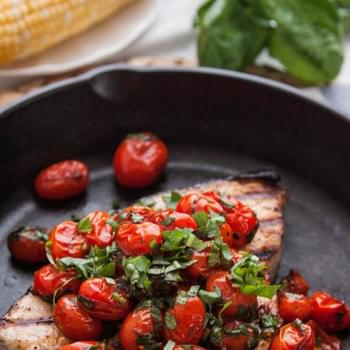 Grilled Swordfish with Tomatoes and Basil