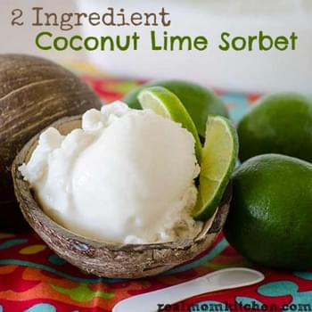 2 Ingredient Coconut Lime Sorbet
