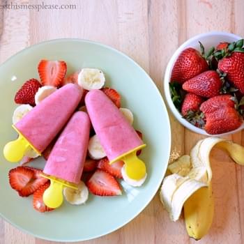 Strawberry Banana Popsicles