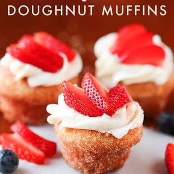 Strawberry Shortcake Doughnut Muffins