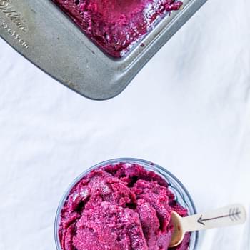 5 Ingredient, Mixed Berry Sorbet {No Ice Cream Maker Required}