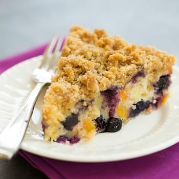 Blueberry and Peach Coffee Cake