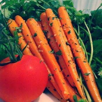 Steamed Carrots with Garlic-Ginger Butter
