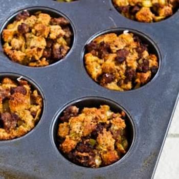 100% Whole Wheat Stuffing "Muffins" with Sausage and Parmesan