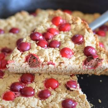 Candy Apple M&M's Skillet Cookie