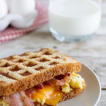 Waffled Breakfast Grilled Cheese Sandwich