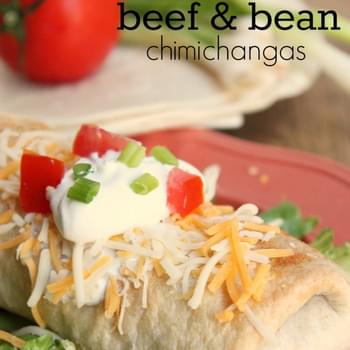 Baked Beef & Bean Chimichangas