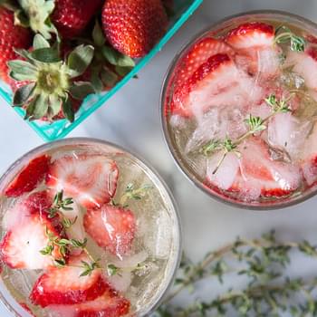 Strawberry Thyme Lillet Spritzers