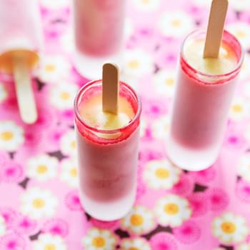 Raspberry And Peach Popsicles