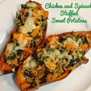 Chicken And Spinach Stuffed Sweet Potatoes