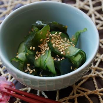 Cucumber and Wakame Seaweed Sunomono