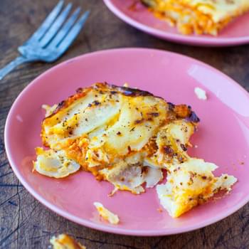 Pumpkin and Cheesy Baked Potato Casserole (vegan, gluten-free)
