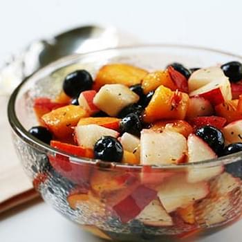 Blueberry Peach Fruit Salad with Thyme