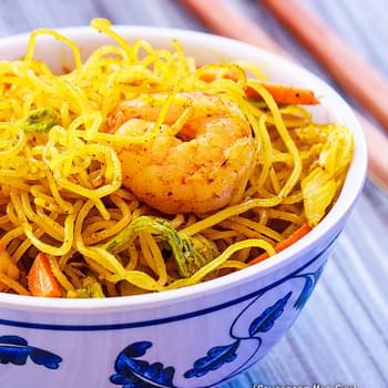 Singapore Rice Noodles with Shrimp