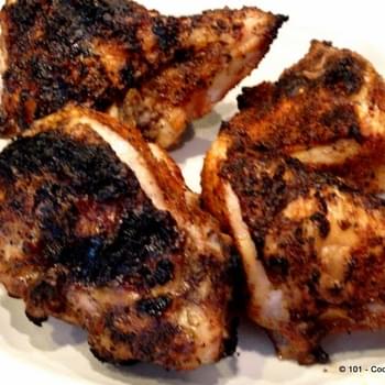 Grilled Paprika-Garlic Bone-in Skin-on (Split) Chicken Breast for Two
