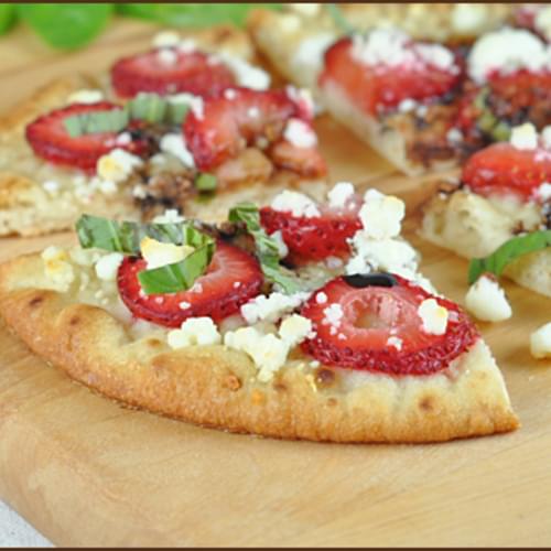 Strawberry & Goat Cheese Flatbread with Balsamic Syrup