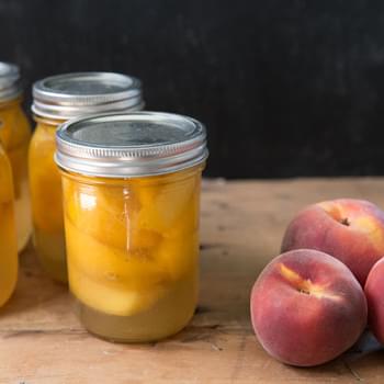 Canned Peaches with Honey Simple Syrup