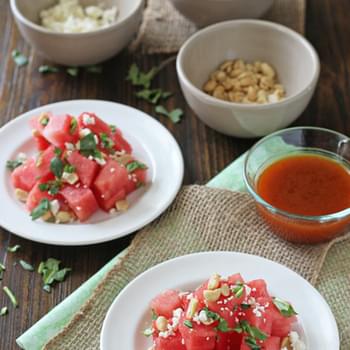 Watermelon Salad with Sriracha Vinaigrette